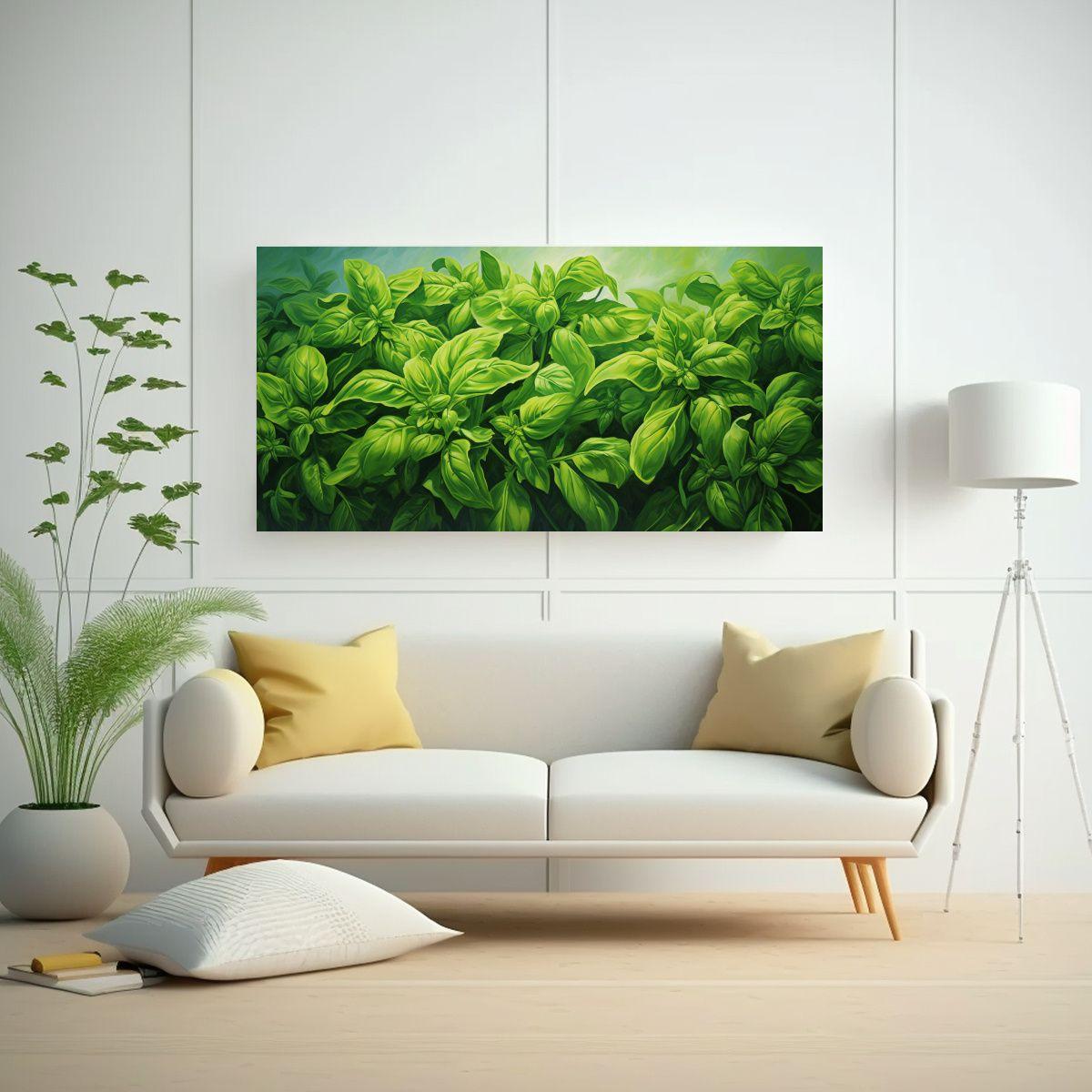 Pintura Abstracta Equilibrio Hierbas Básil 160x80 Cm-2