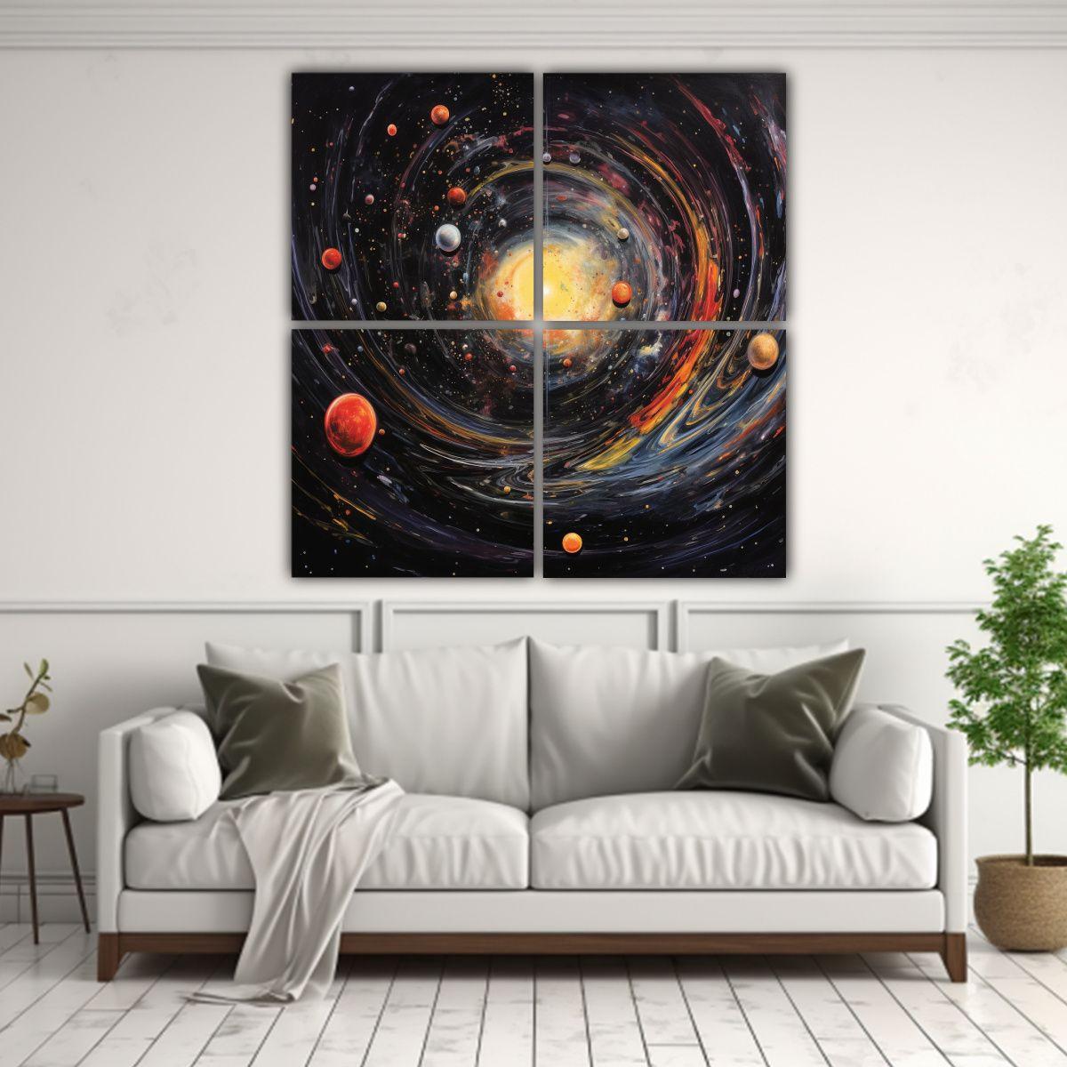 Cuadros Modernos Sensibilidad Artística Planetas 100x100 Cm-2