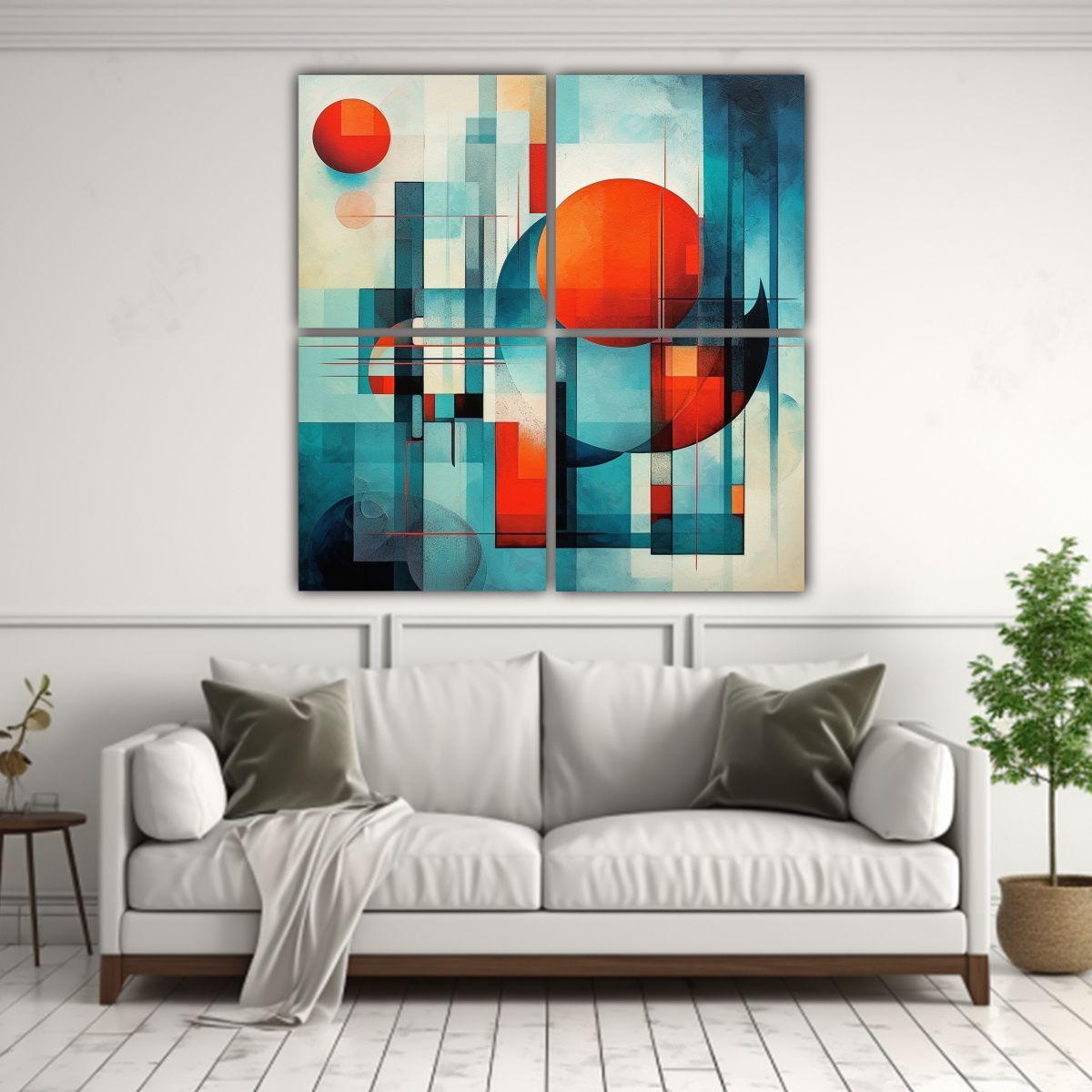 4 Composiciones Dibujo Rectangular Obras De Arte 180x180 Cm-2