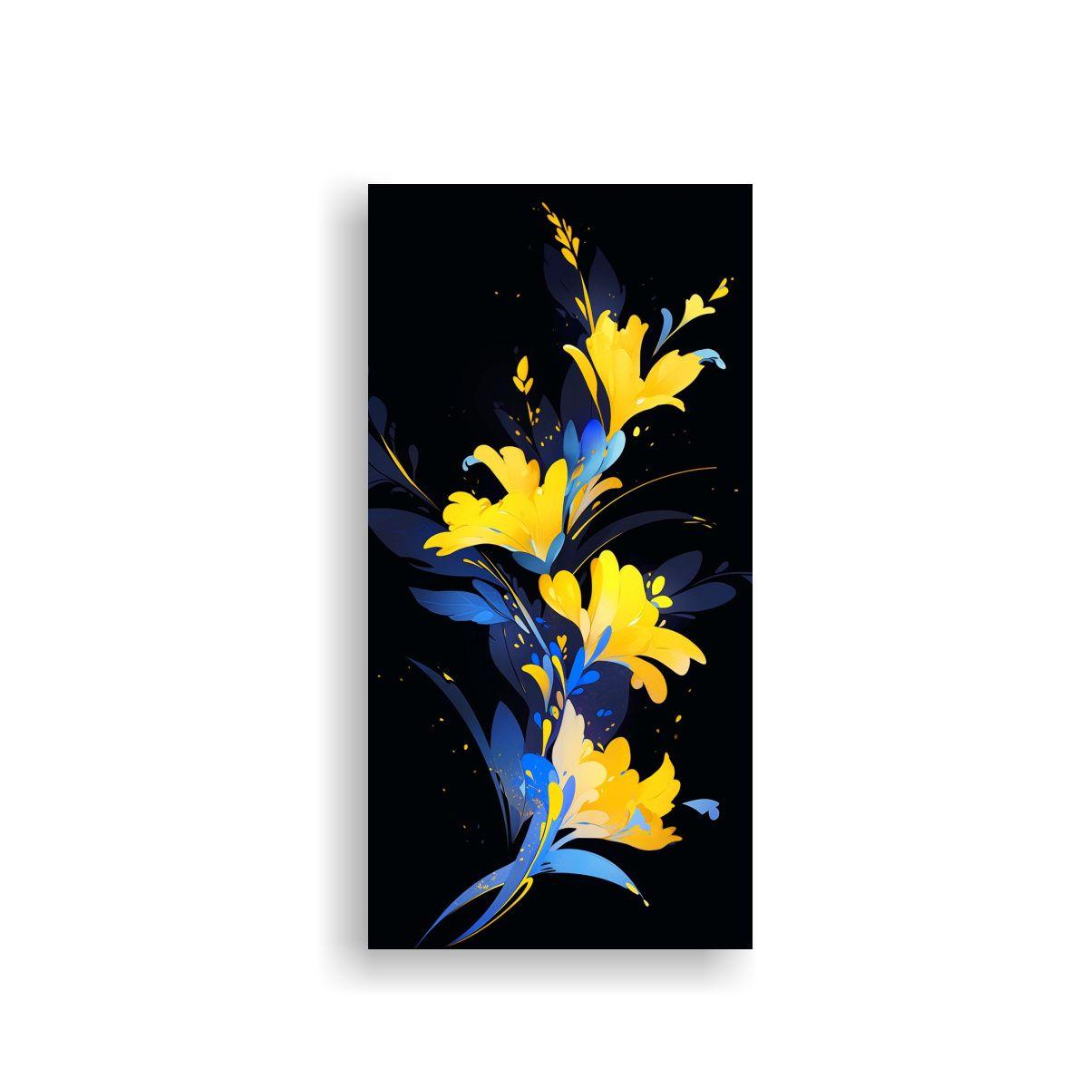 Pintura En Bastidor Moderno Equilibrio Amarillo Y 20x40cm-0