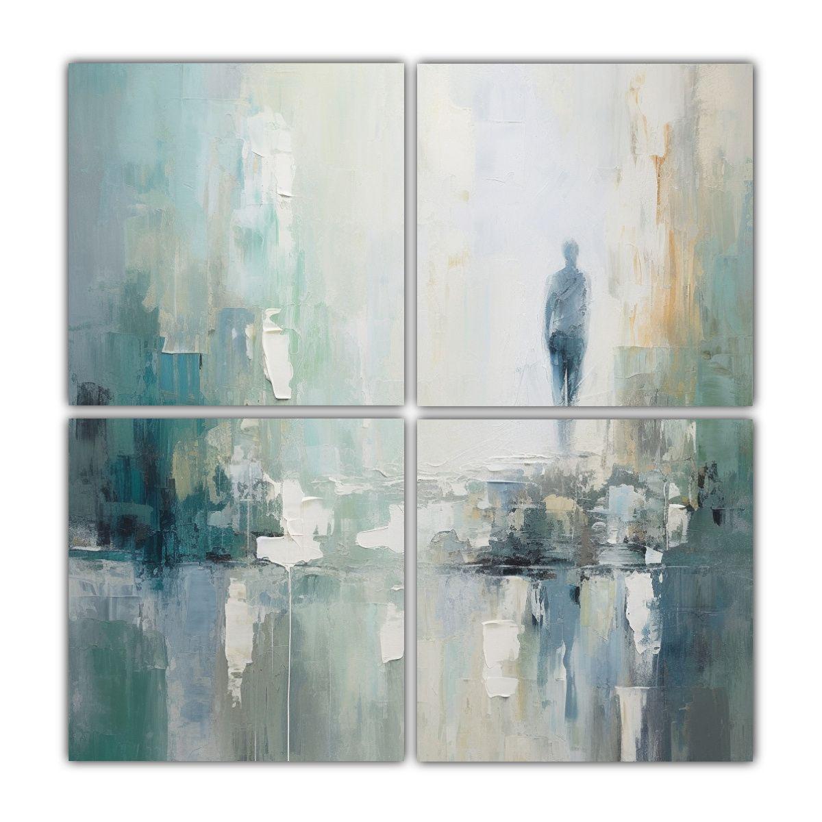 Cuadros Minimalistas Alta Calidad 4 Obras 120x120 Cm-0