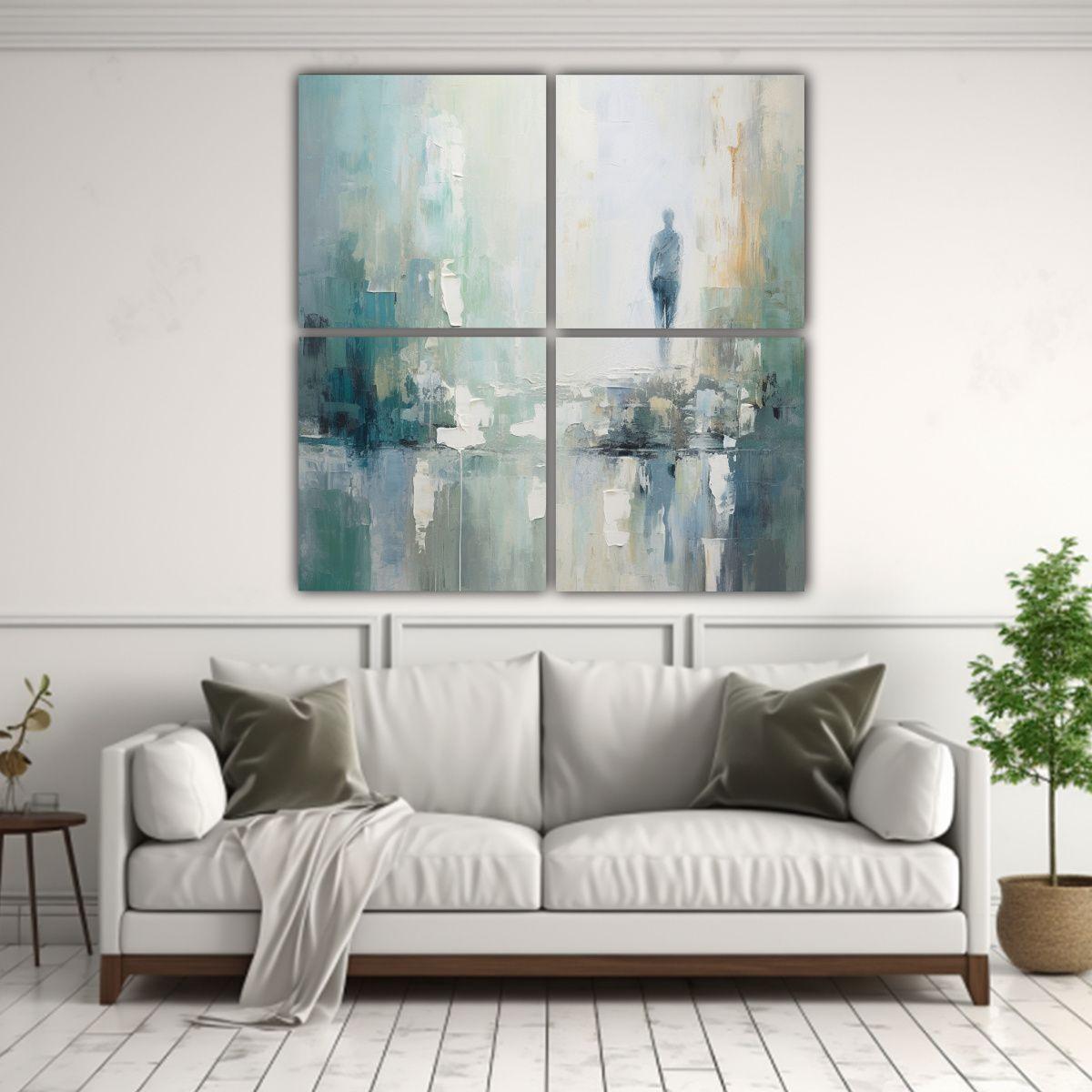 Cuadros Minimalistas Alta Calidad 4 Obras 120x120 Cm-2