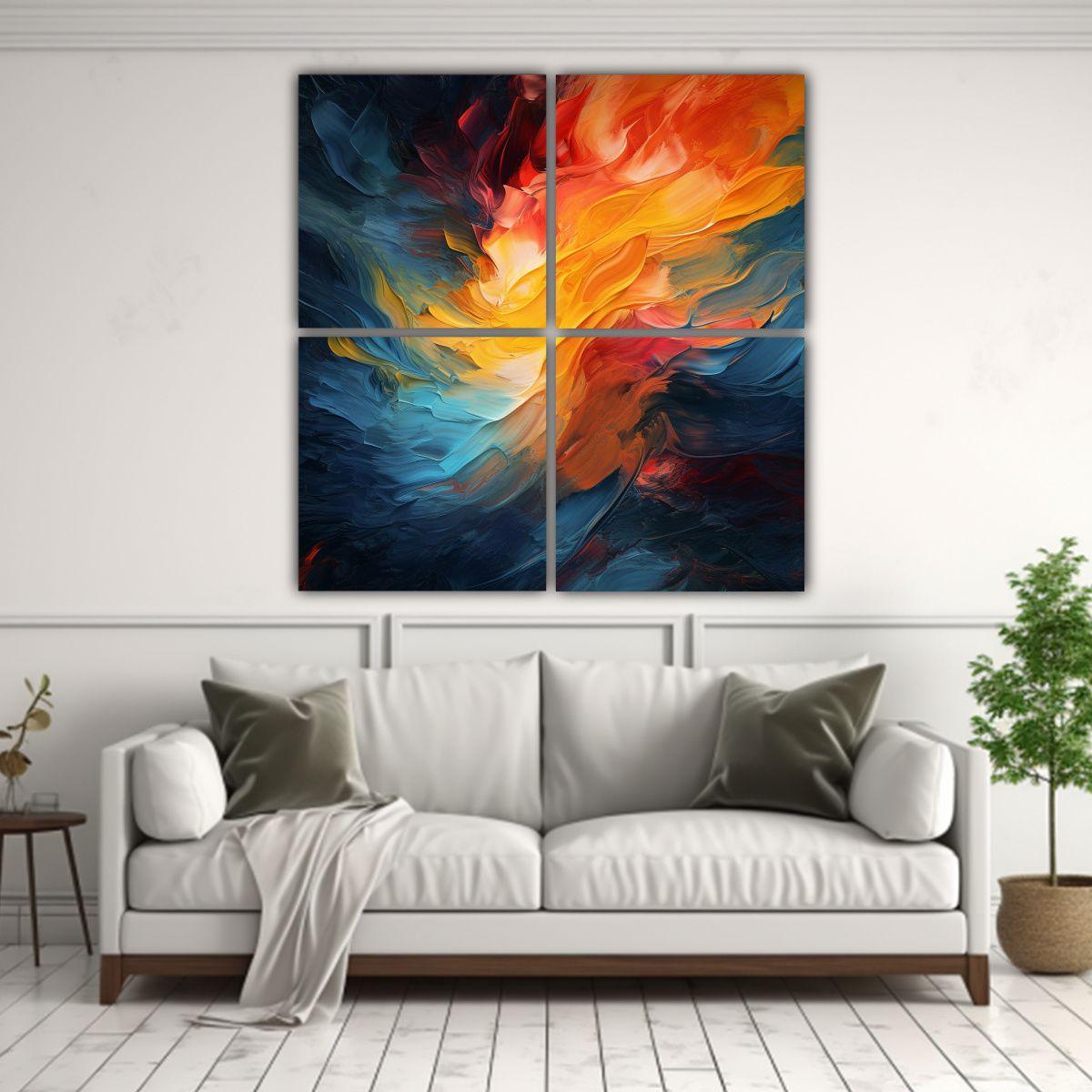 Pinturas Decorativas Flujo Natural De Pinceladas, 160x160 Cm-2