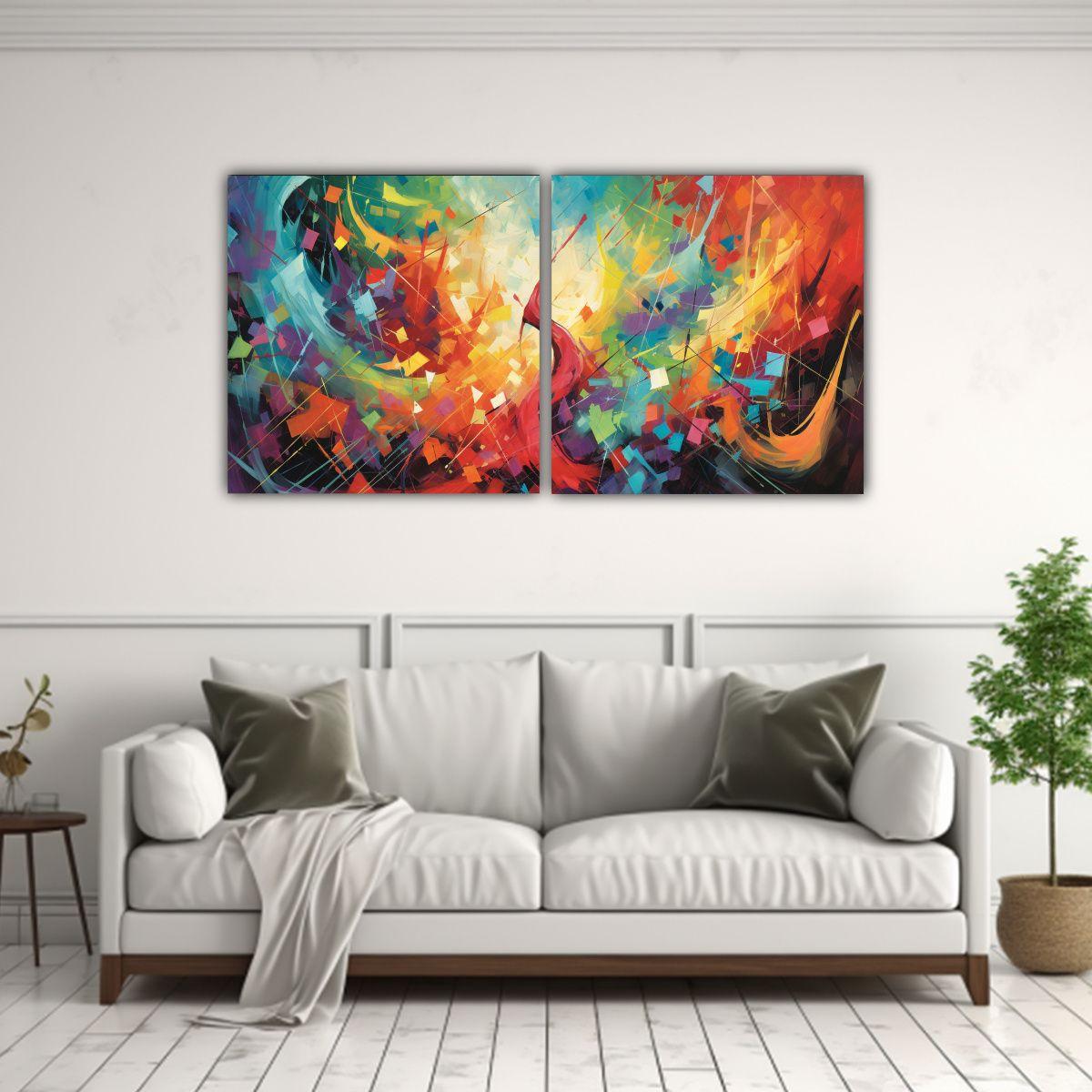 Set De 2 Telas En Bastidor Con Tema Refinado 140x70 Cm-2