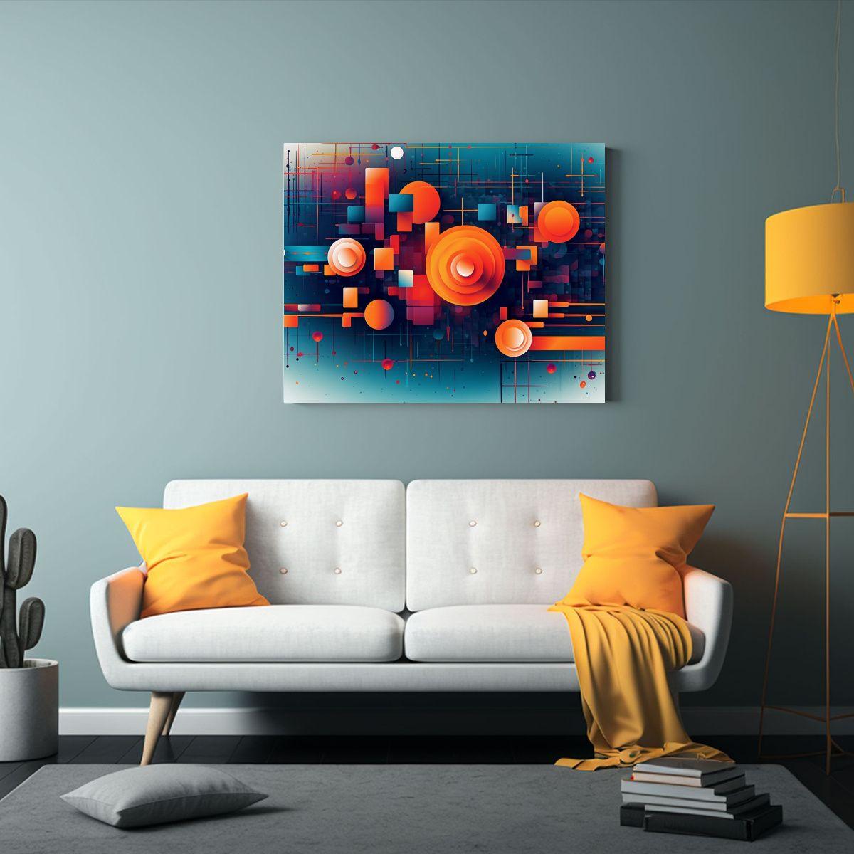 Cuadro Abstracta Acuarela En Tela Bastidor: 75x50cm-2