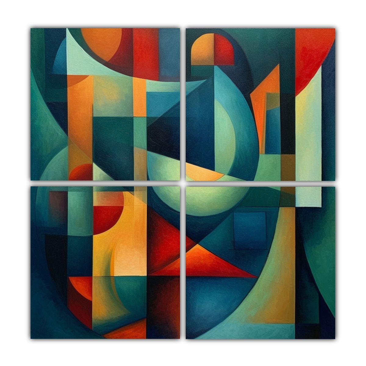 Lienzos Geométricos Abstractos Con Estilo Alegre 200x200 Cm-0