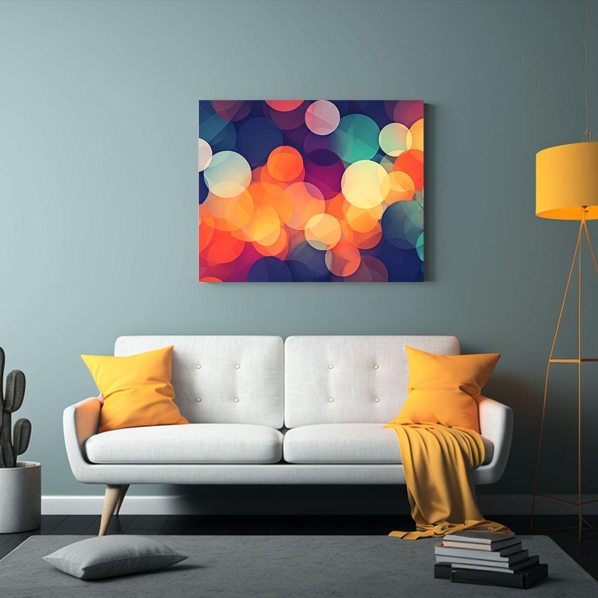 Cuadros Decorativos Geométricos Con Círculos De Colores Cr 90x60cm-2
