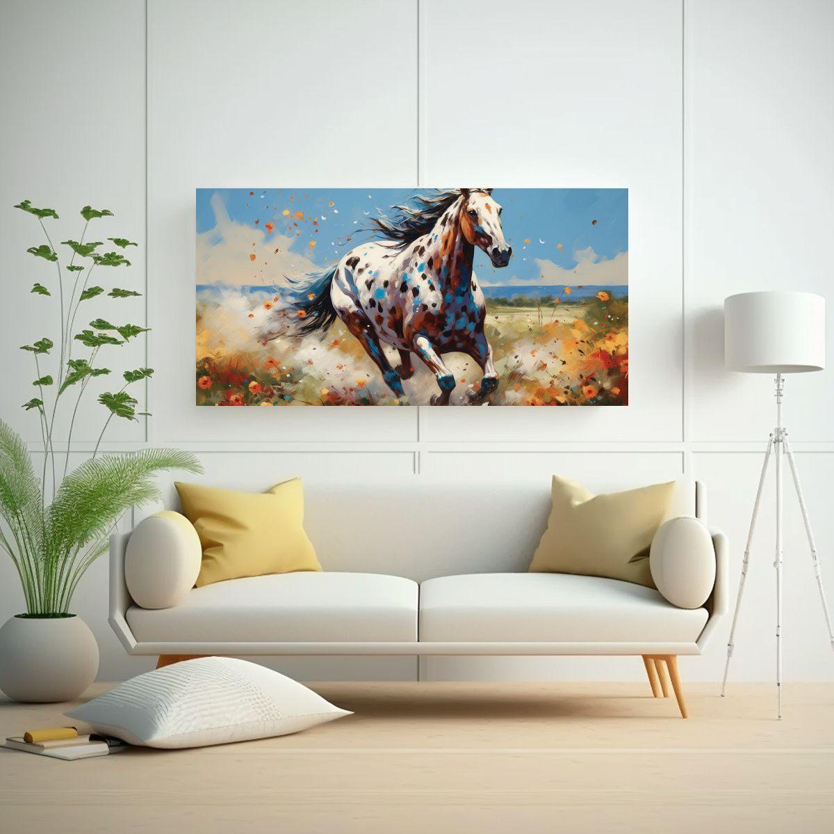 Pintura Acuarela Caballo Appaloosa Estilo Estilo  120x60cm-2