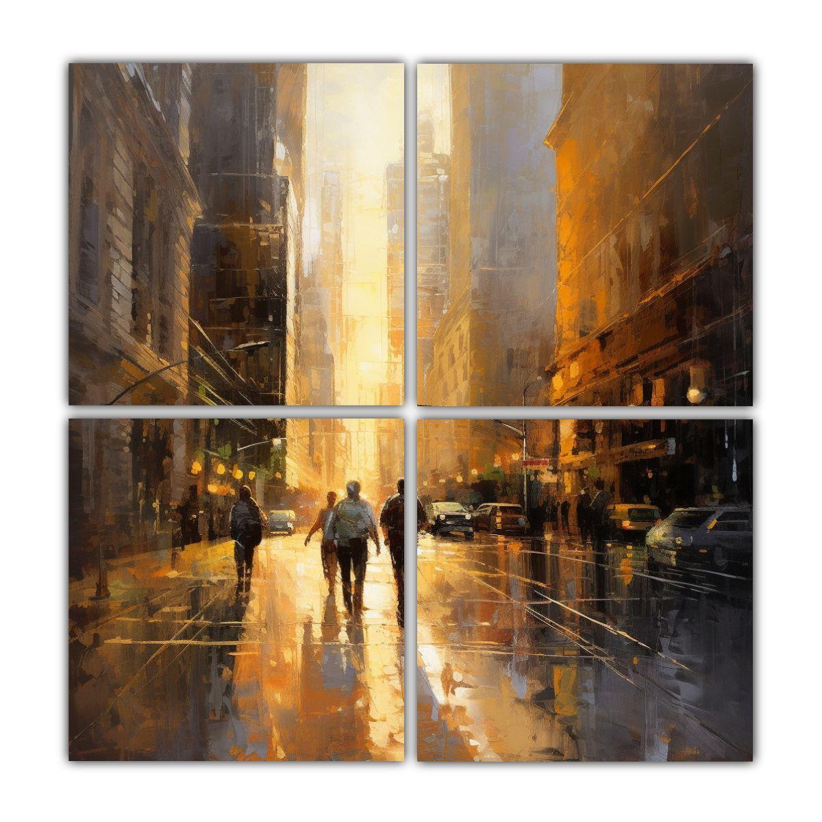 Cuatro Telas En Bastidor Conceptual 120x120 Cm-0