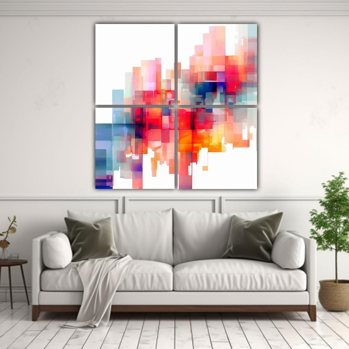 Pintura Decorativa Abstracta Digital Glitch 60x60 Cm-2