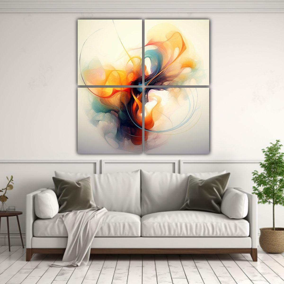 Pinturas Modernas Para Comedor Con Arte Abstracto 140x140 Cm-2