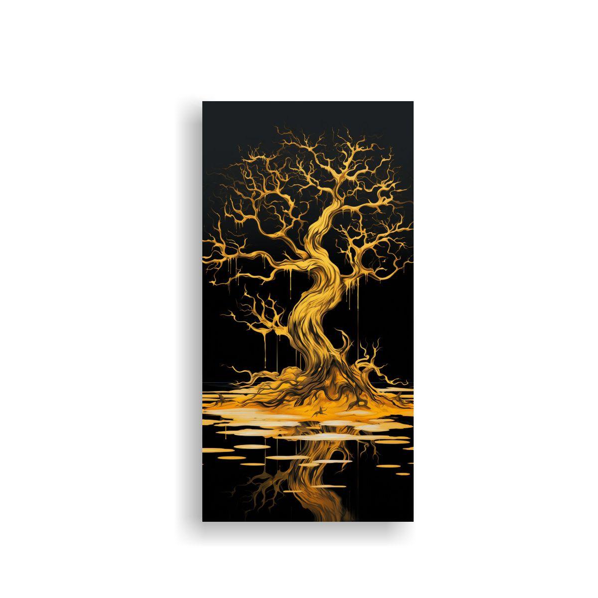 Cuadro Innovador: Mangrove Tree En Dorado Y 80x160cm-0