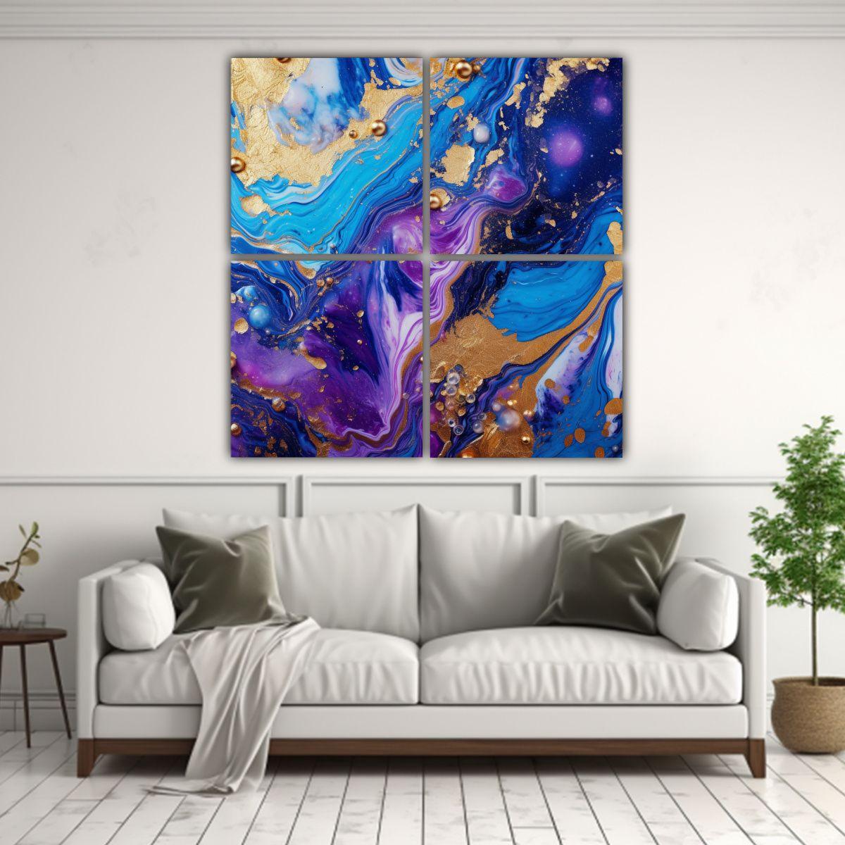 Cuatro Pinturas Modernas De Composición Para 100x100 Cm-2