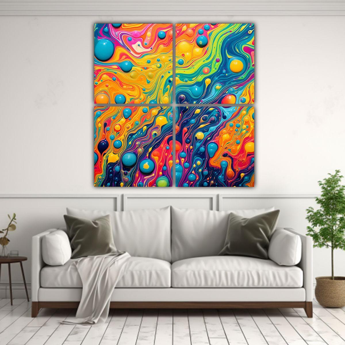 Pinturas Decorativas De Fondo Psicodélico De 4 200x200 Cm-2