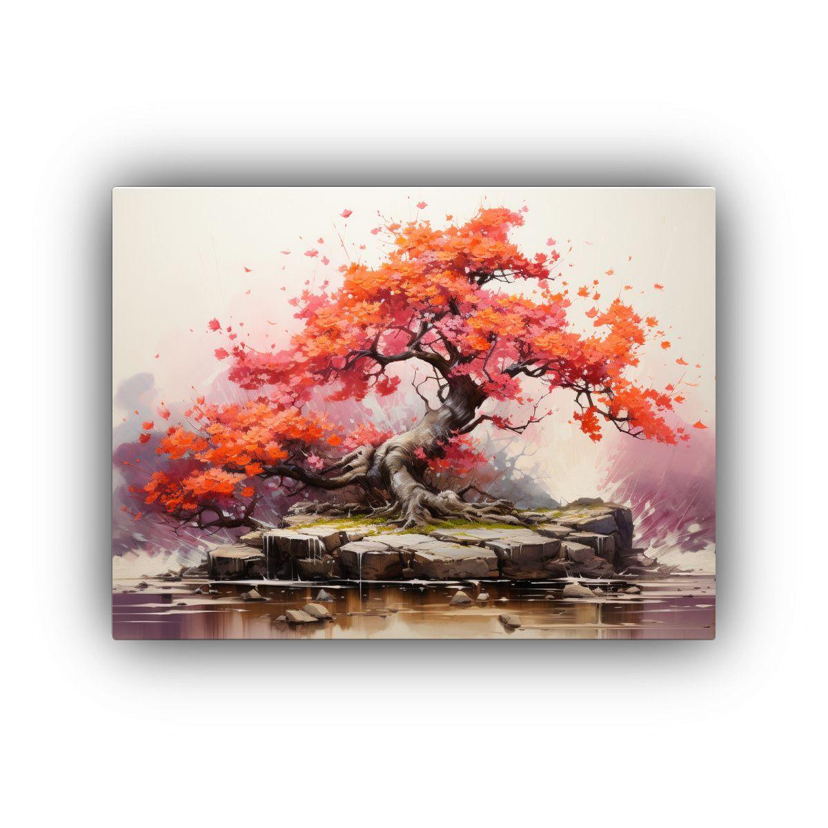 Pintura Abstracta En Lienzo Con Dibujo 30x20cm-0
