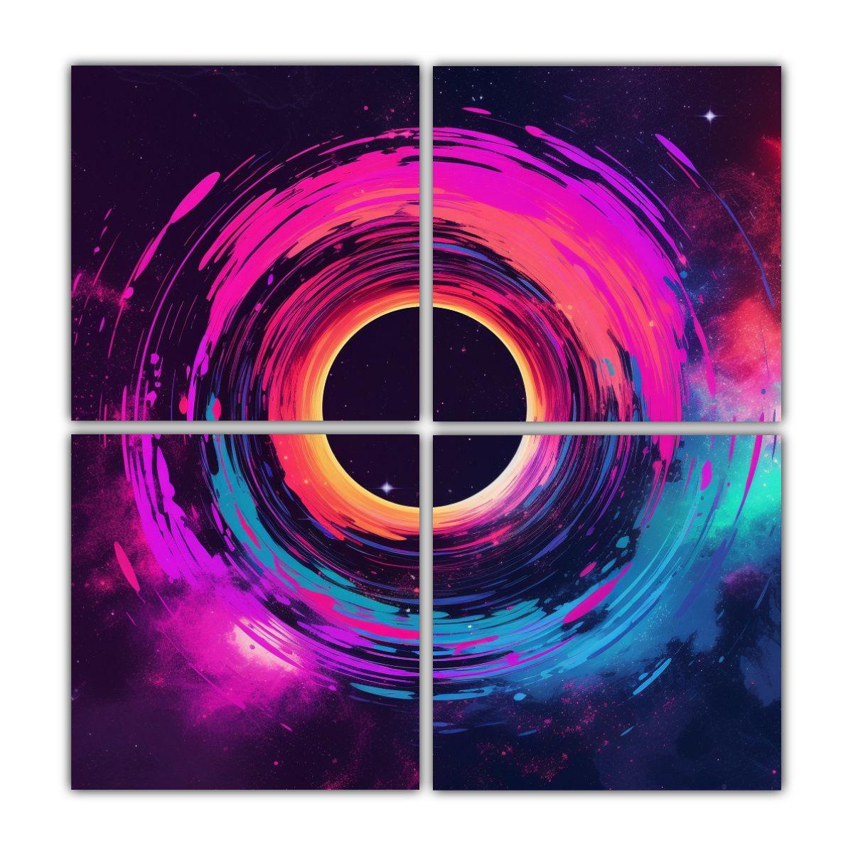 Pintura Decorativa De 4 Cuadros Concepto Figuras 200x200 Cm-0