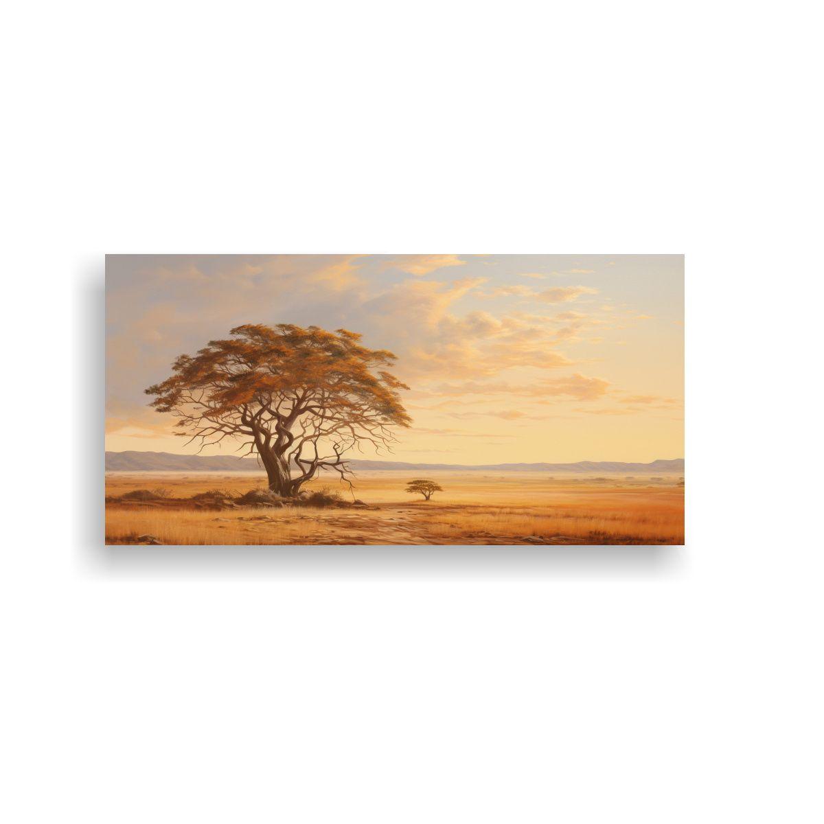 Acuarela Llamativo Paisaje Abstracto De Sabana Y 100x50 Cm-0