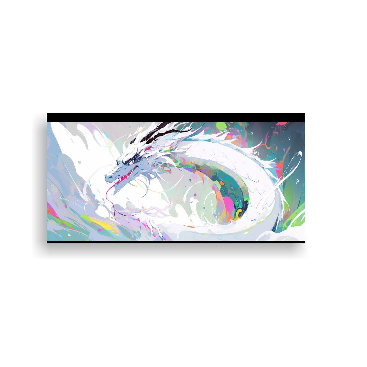 Pintura Mural: Composición De Dragón En Tonos 140x70cm-0