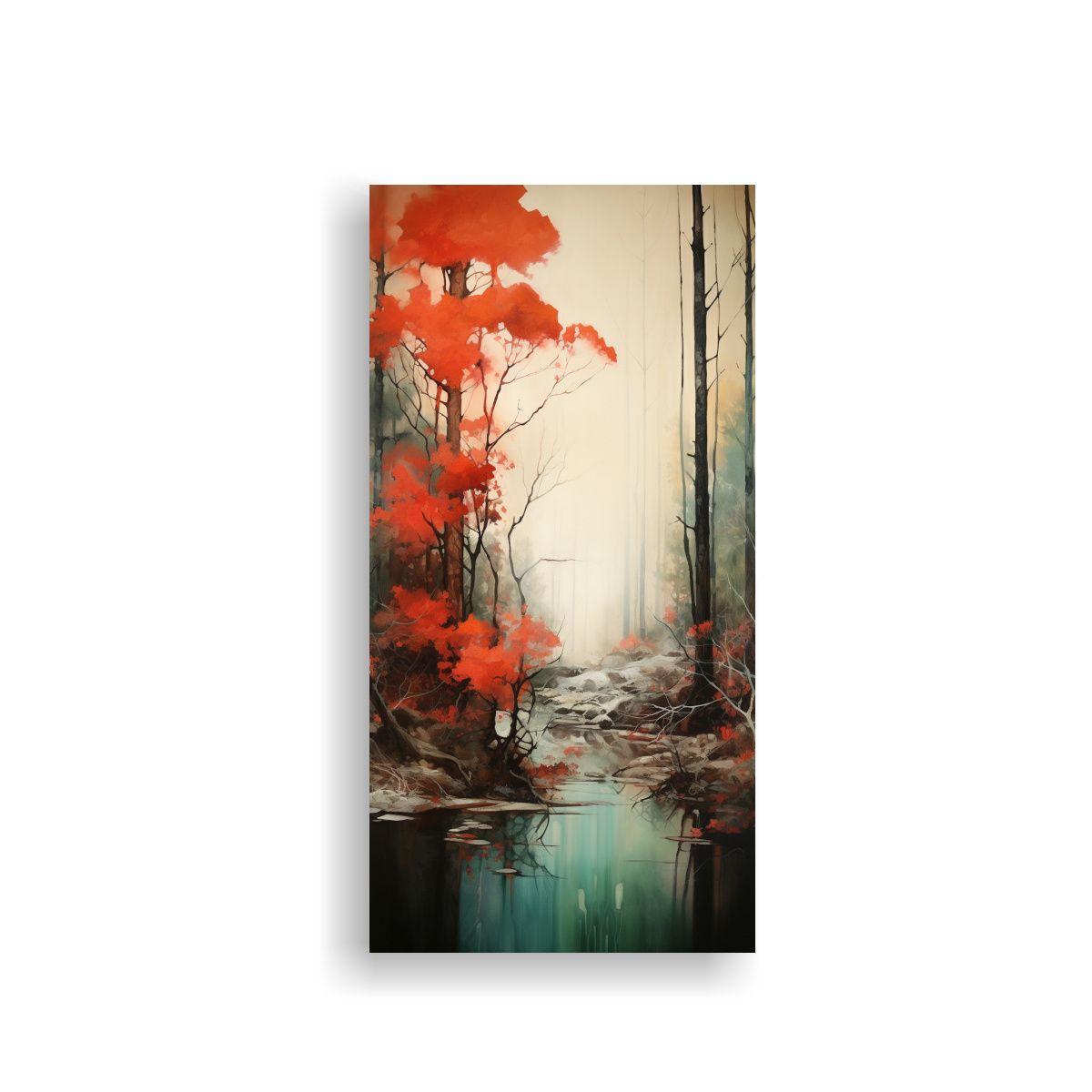 Cuadro Acuarela Calma Pinturas De Bosques 40x80cm-0