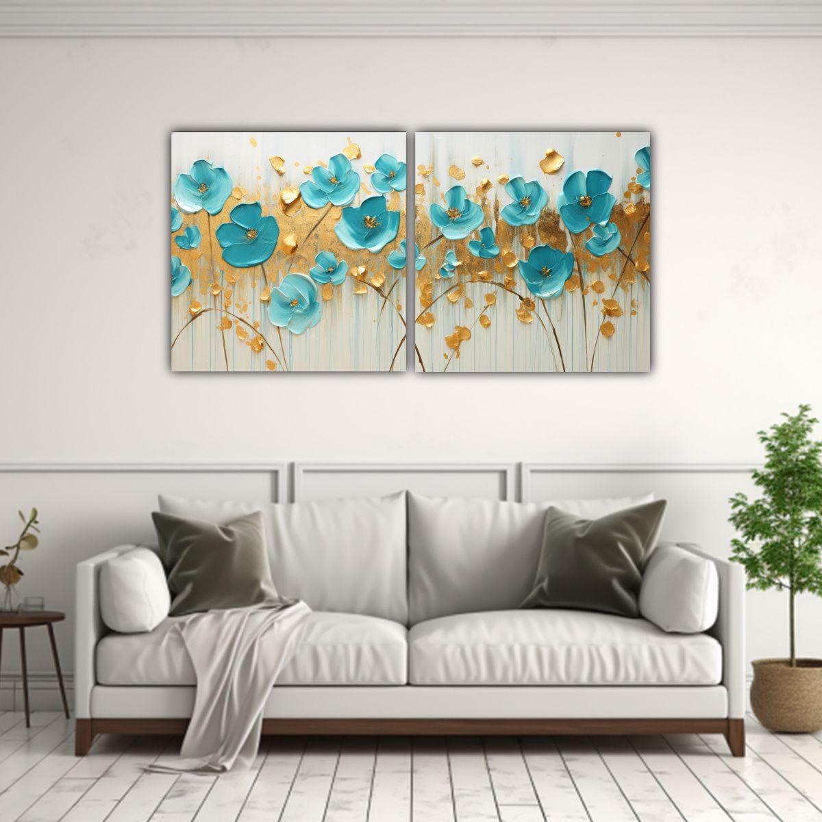 Conjunto 2 Telas En Bastidor Exposición Pintura 60x30 Cm-2