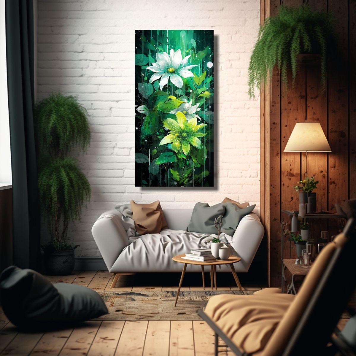 Pinturas Decorativas En Bastidor Con Composición 40x80cm-2
