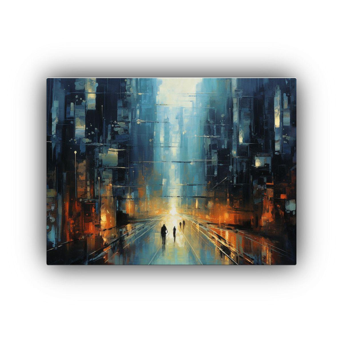 Pintura Acrílica Street Art Ciudad Oscura 90x60 Cm-0