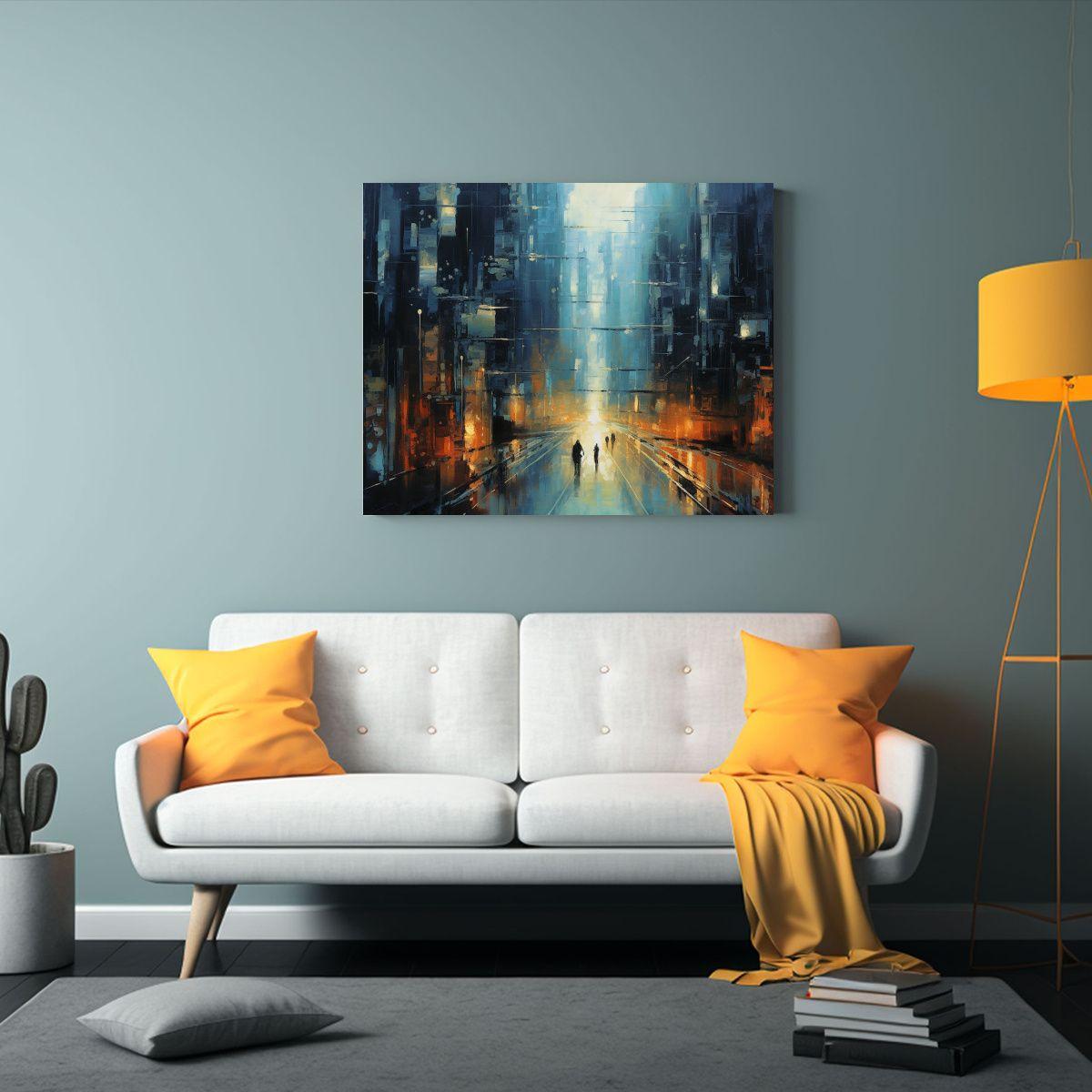 Pintura Acrílica Street Art Ciudad Oscura 90x60 Cm-2