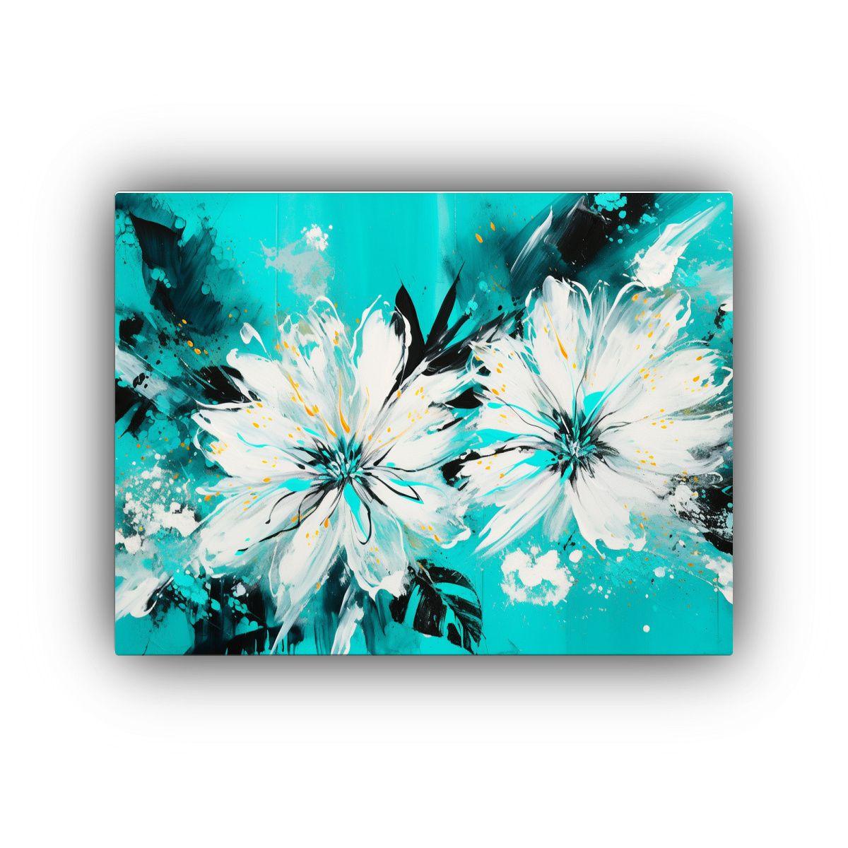 Cuadros Vanguardia Temáticos Blanco Y Turquesa 120x80cm-0