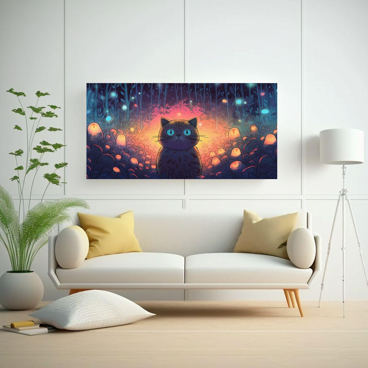 Pinturas Decorativas Vintage De Gatos Con Ojos 80x40 Cm-2