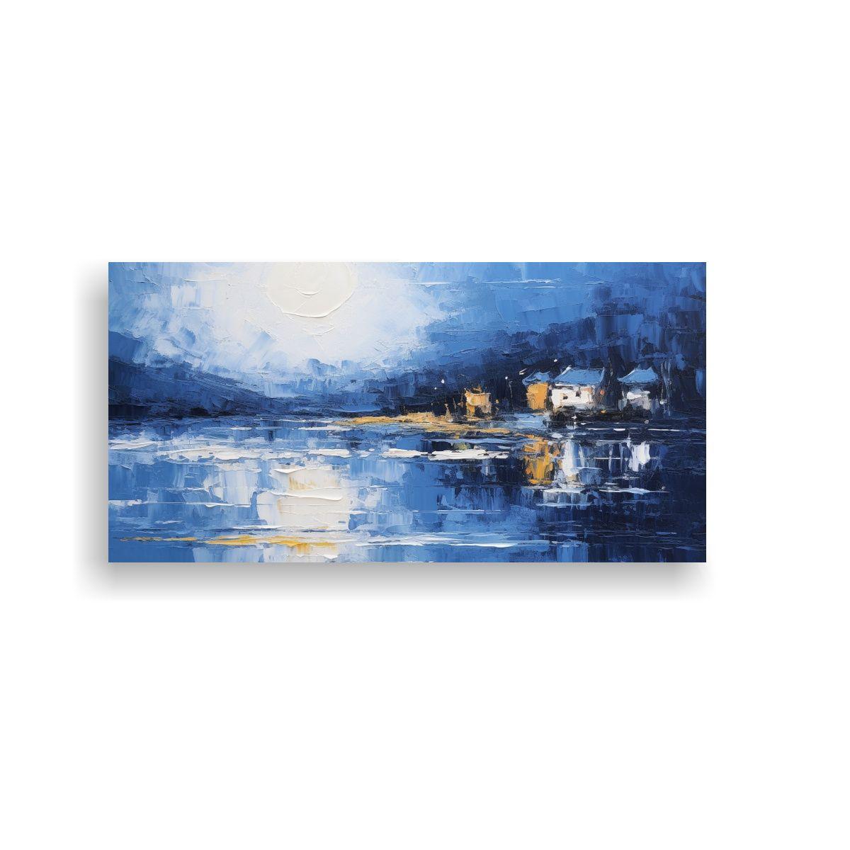Pintura Decorativa Abstracta: Noche Estrellada En 80x40cm-0