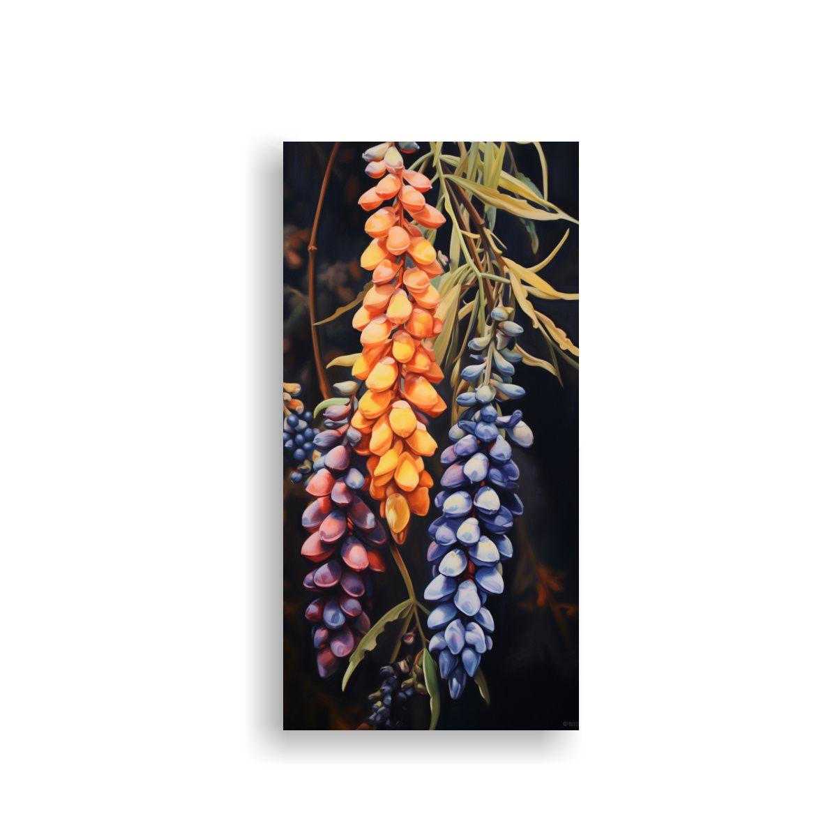 Cuadro Abstracto De Grains De Lupine Con Detalles 20x40cm-0