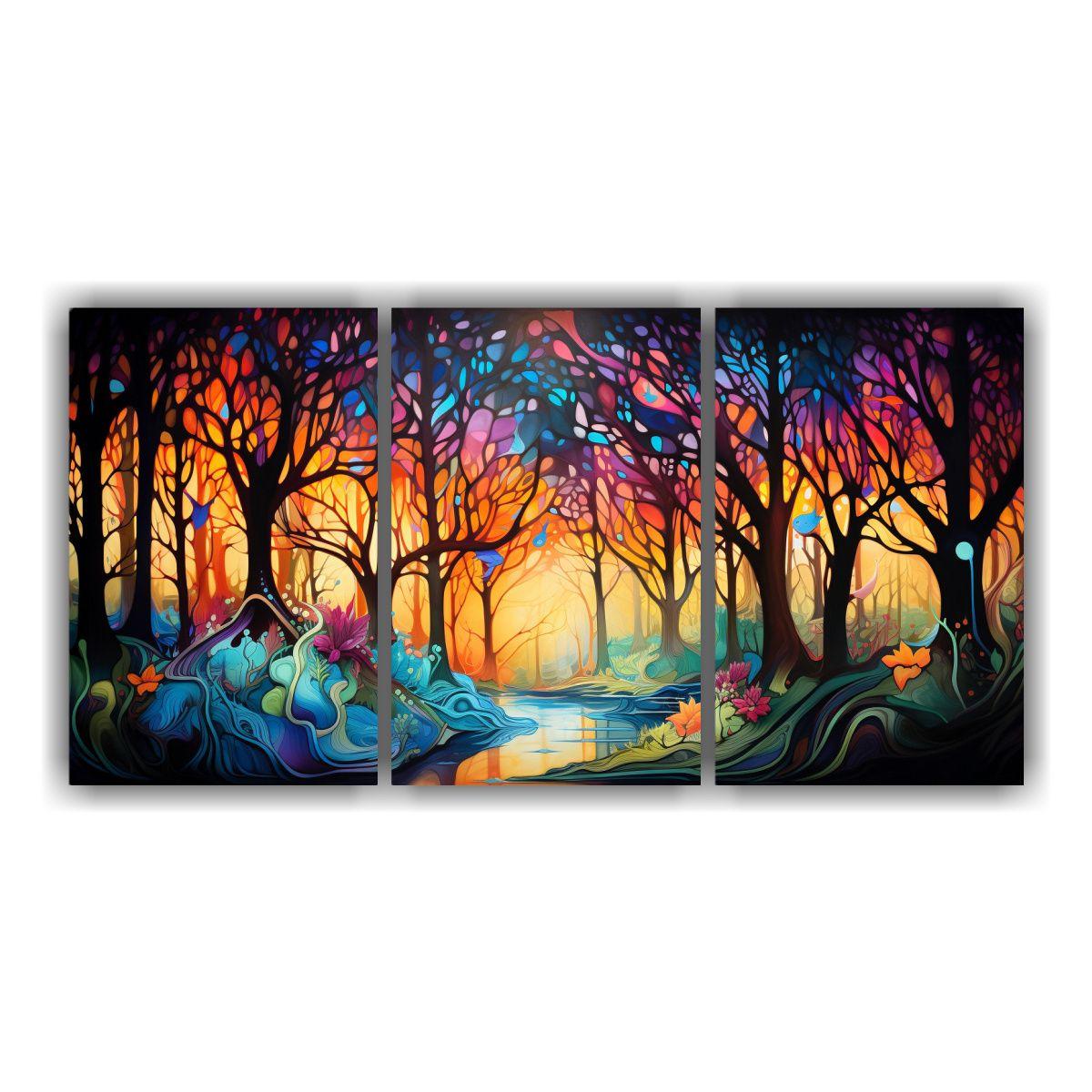 Pintura Decorativa Abstracta Del Bosque Vitalidad 120x60 Cm-0