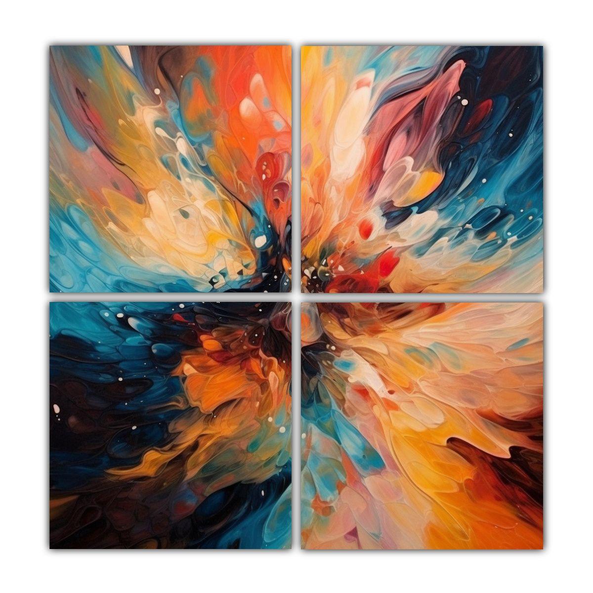 Pintura Decorativa Abstracta De Esquema 140x140 Cm-0