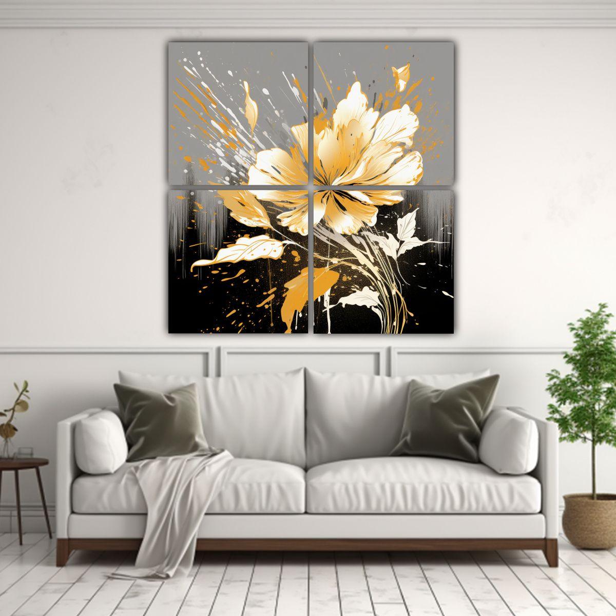 Cuatro Lienzos Modernos Duraderos Atmosfera 60x60 Cm-2