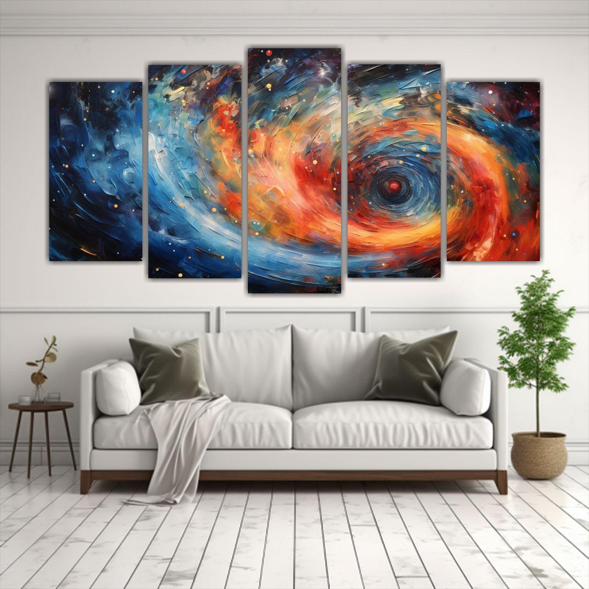 Pinturas Abstractas De Galaxias Giratorias Para 150x75 Cm-2