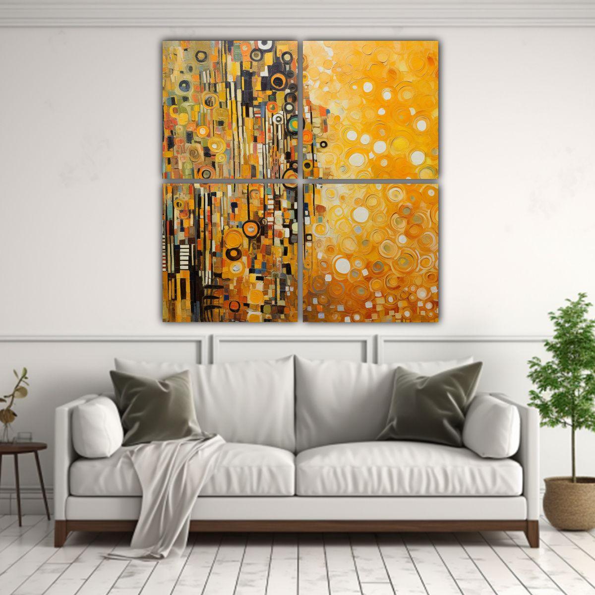 Cuatro Telas En Bastidor Hermoso Vida Inspirado 60x60 Cm-2