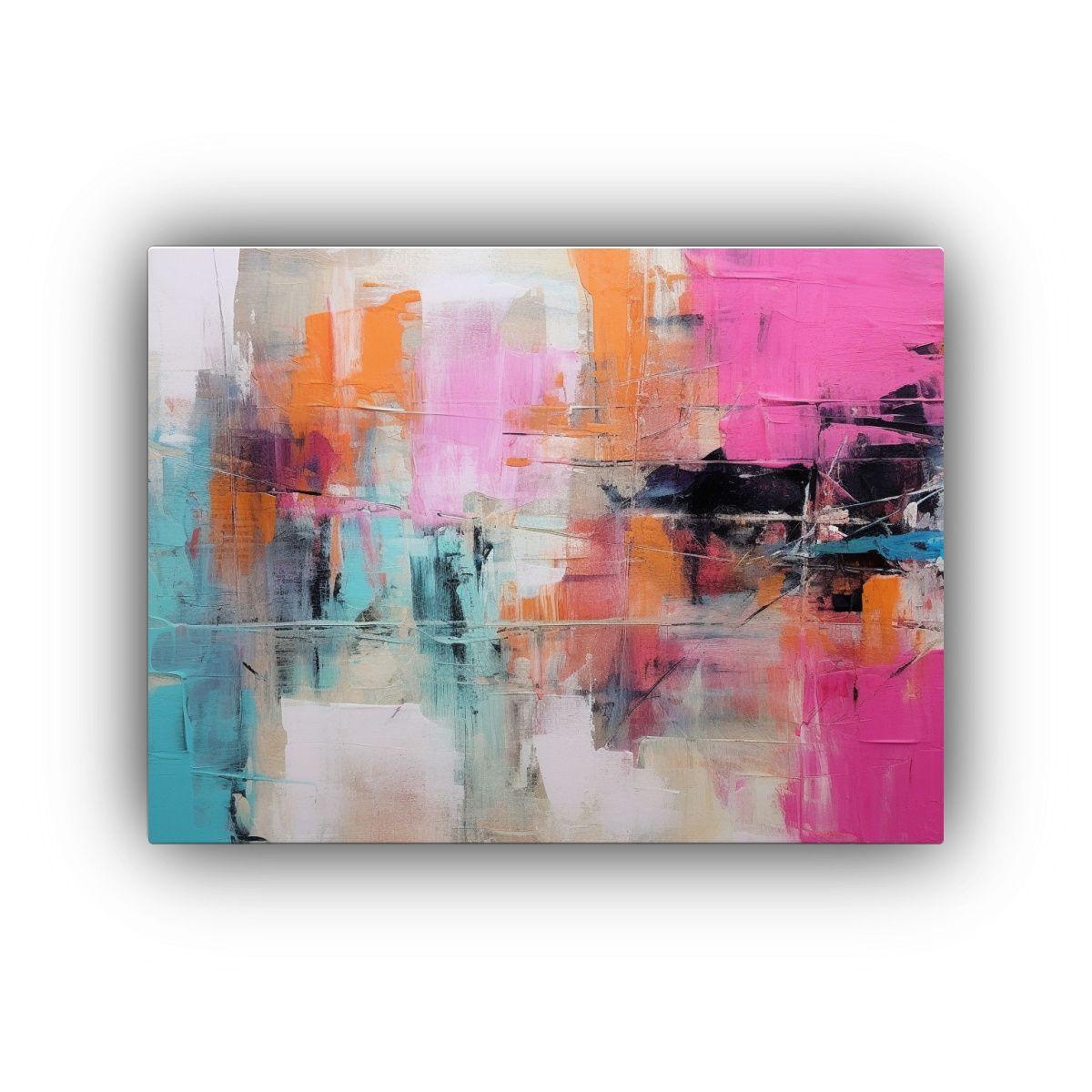 Pintura Abstracta Textura Expresiva Con Detalles 75x50cm-0