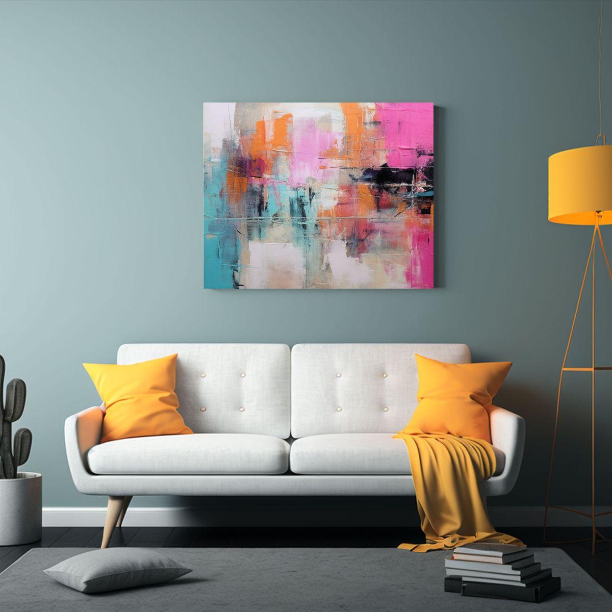 Pintura Abstracta Textura Expresiva Con Detalles 75x50cm-2