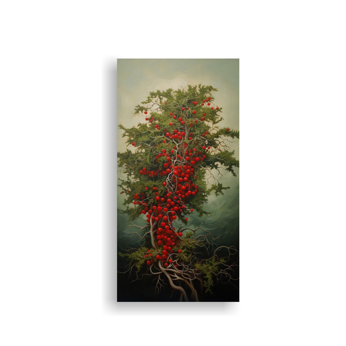 Pintura Abstracta De árbol De Acebo Para 40x80cm-0