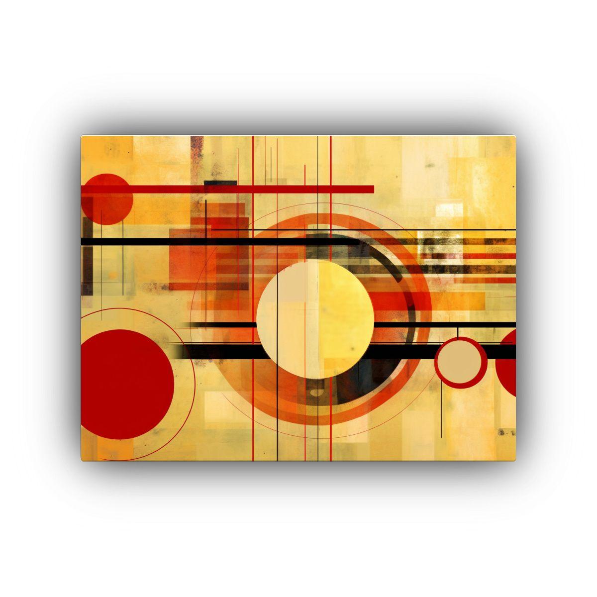 Lienzo Decorativo: Patrones Originales De Círculos Y Rectá 65x50cm-0