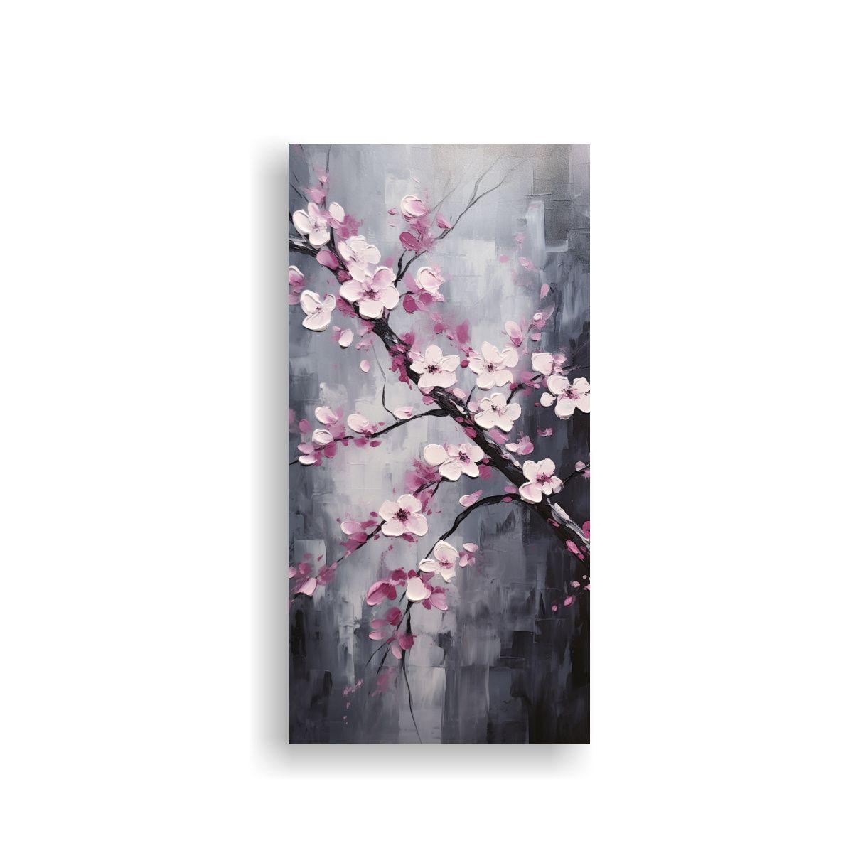Pintura De Cerezo Negro En Líneas Finas Obra 40x80cm-0