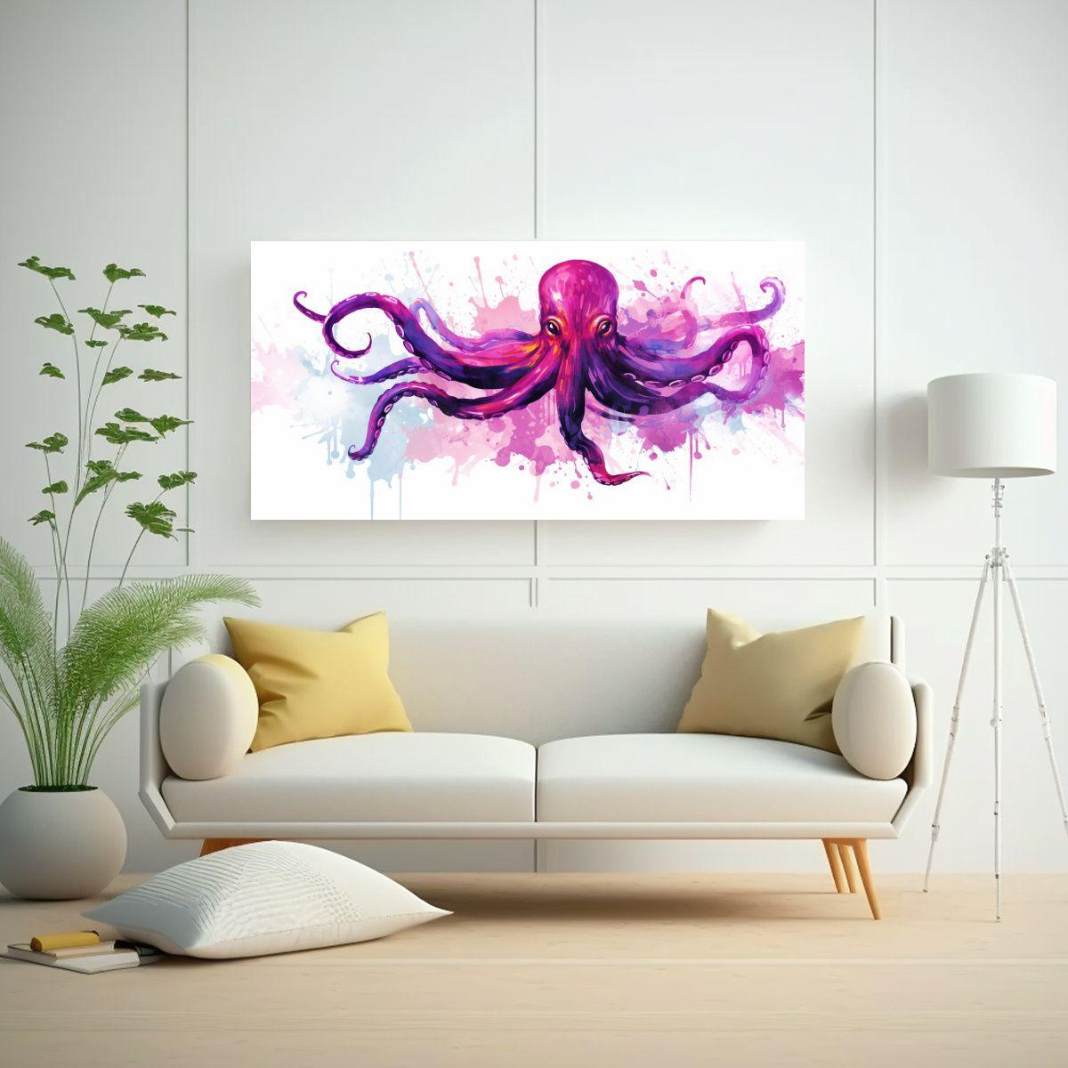 Cuadro Decorativo Moderno Con Textura De Calamar 60x30cm-2