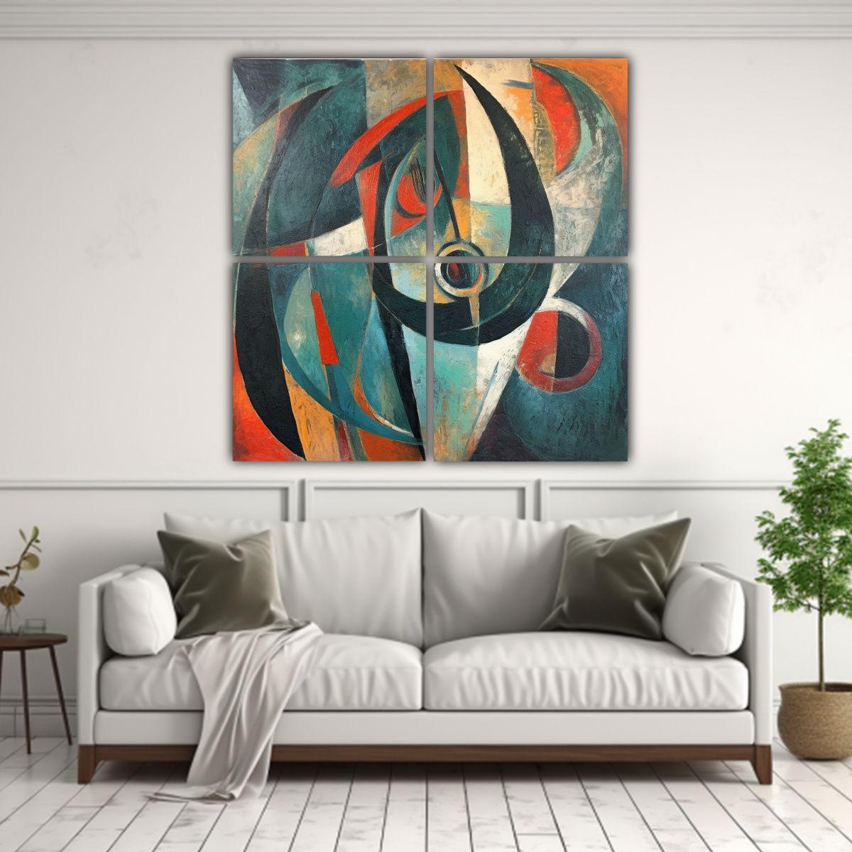 Pintura Al óleo Abstracta 1950 Movimiento 140x140 Cm-2