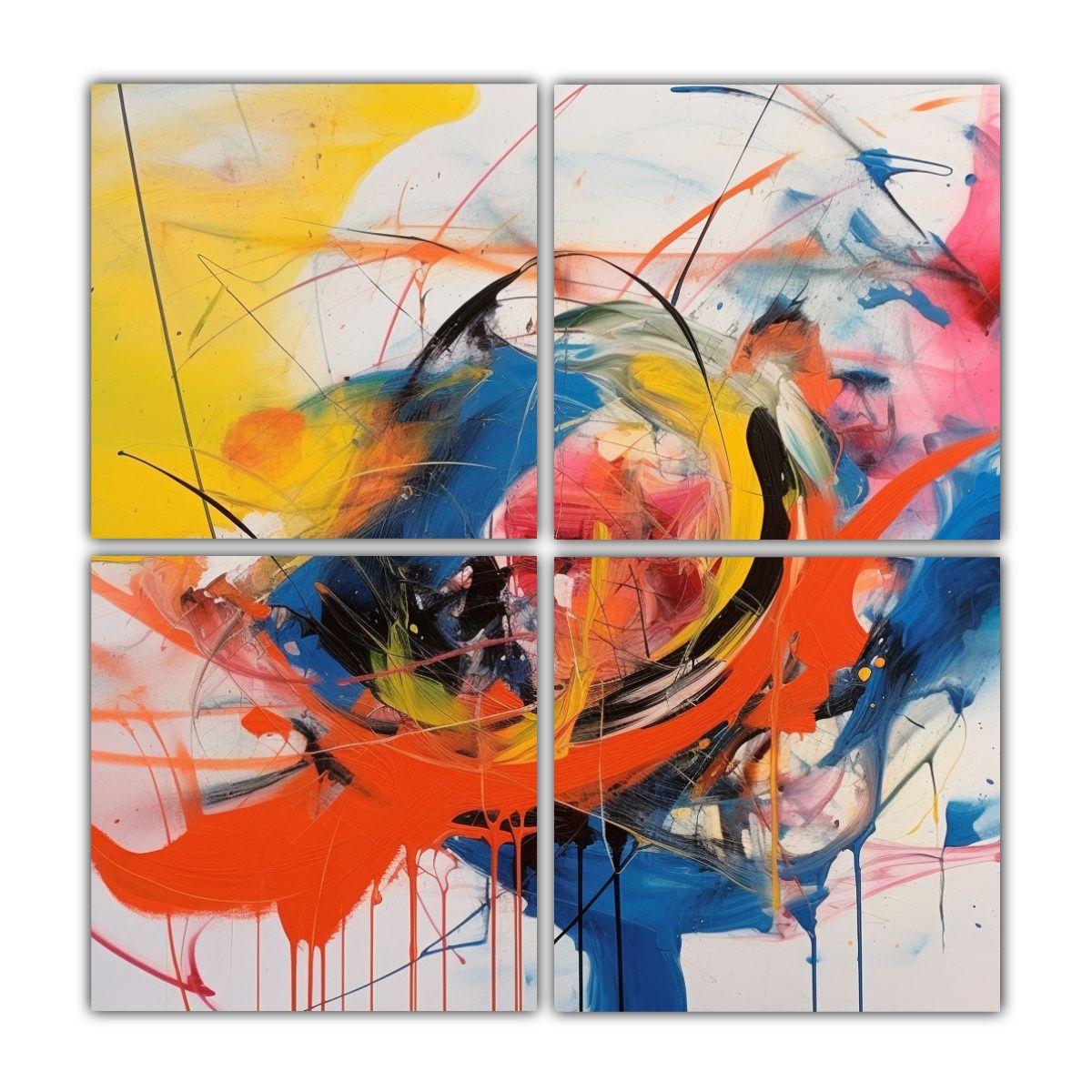 Pinturas Decorativas Inspiradoras De 4 Lienzos 40x40 Cm-0