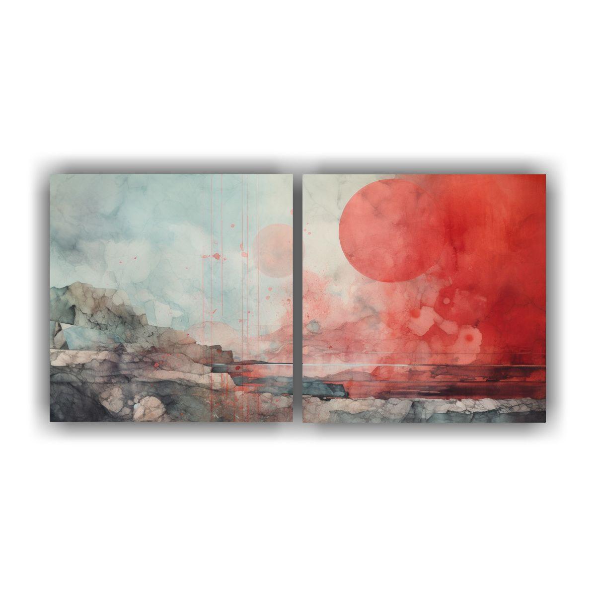 Pintura De Pared Inspiradora En Acuarela Rojo, 140x70 Cm-0