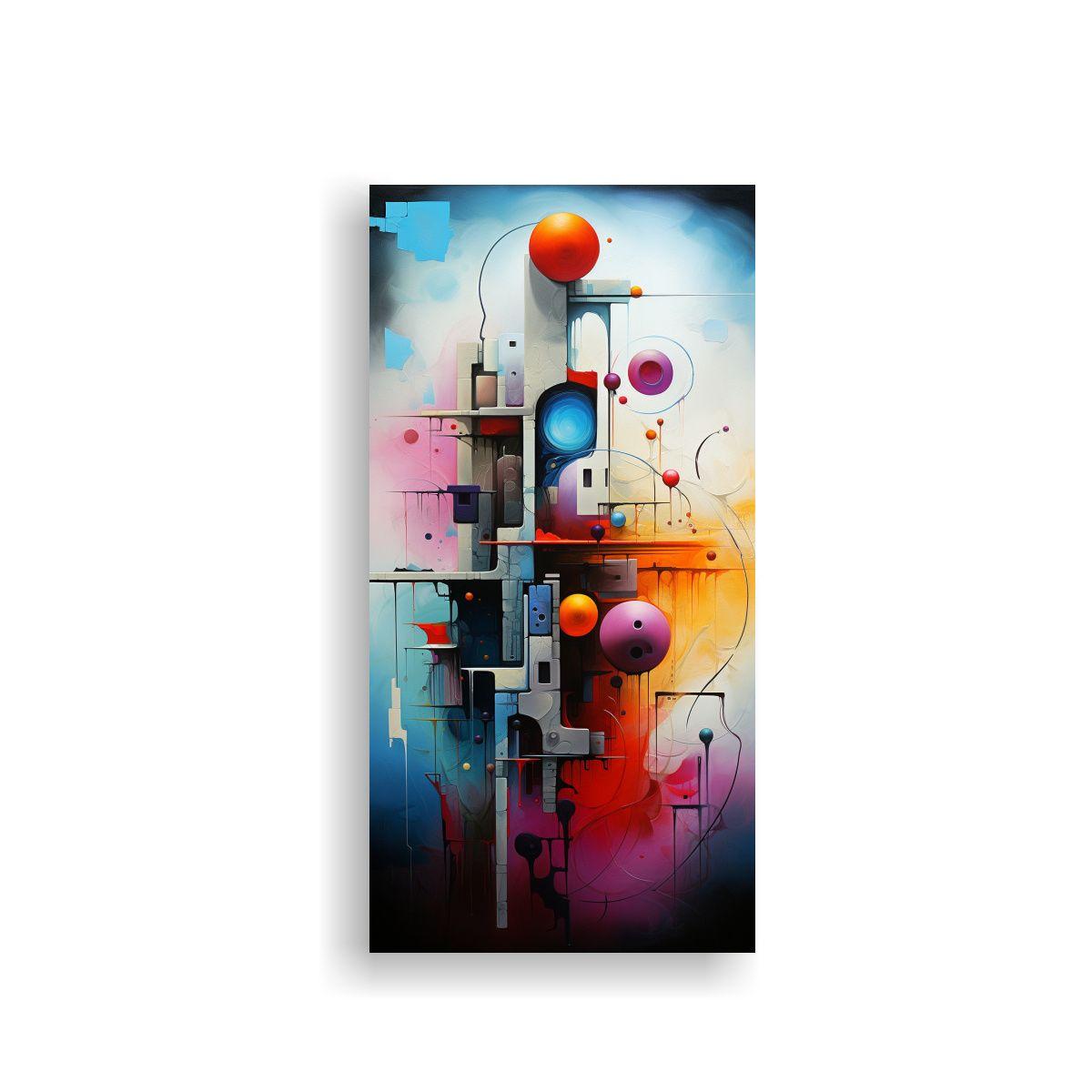 1 Cuadro Abstracto Colores Vivos Para Decoración 70x140cm-0