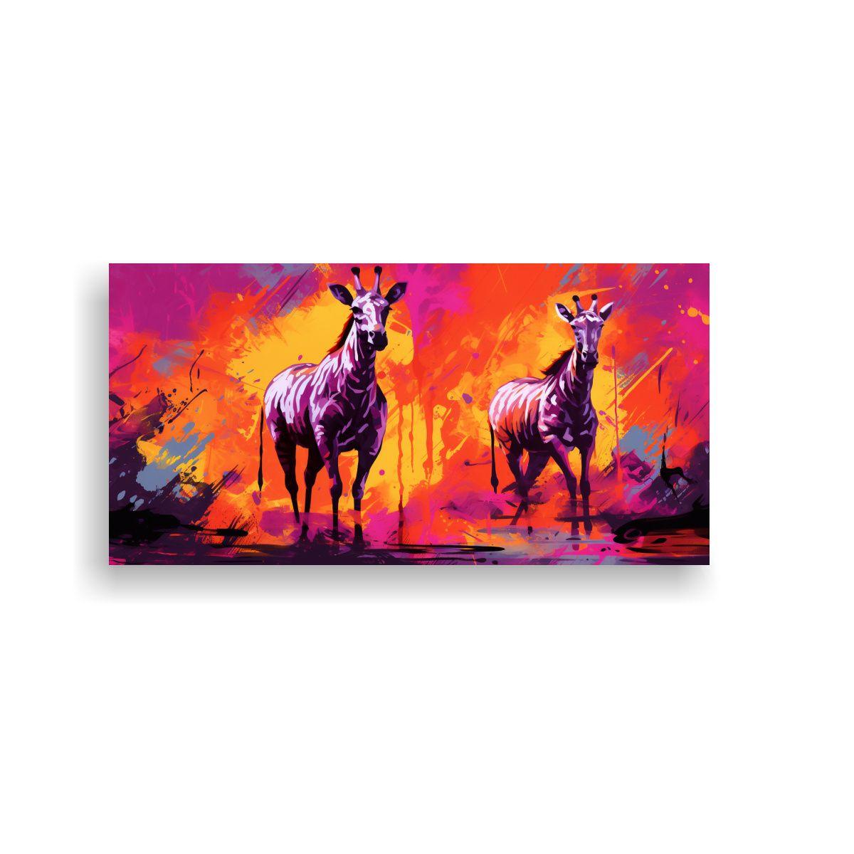 Cuadro Colores Efecto Safari Animales Vibrantes Y 120x60cm-0