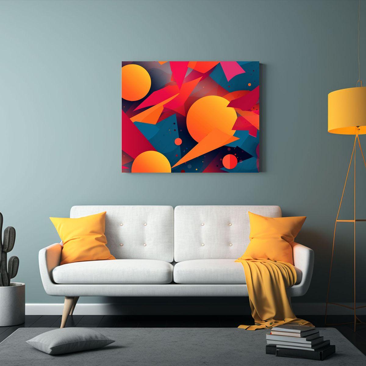 Pinturas Decorativas En Lienzo Con Formas De Fondo Modernas  45x30cm-2