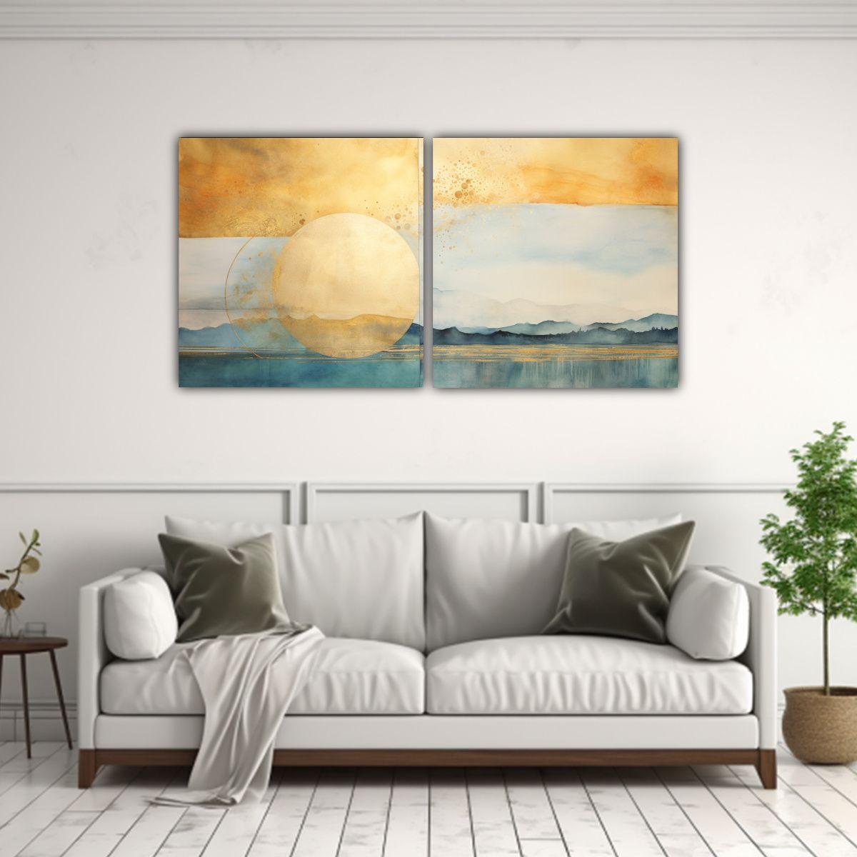 Conjunto 2 Lienzos Imagen Hogar Deco Pintura 120x60 Cm-2
