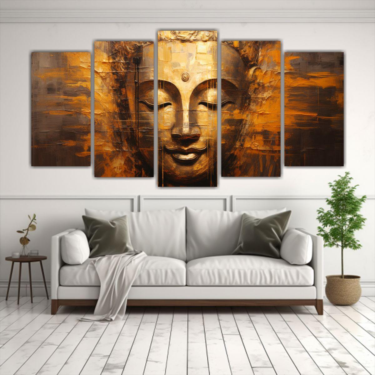 Cuadros De Pared Abstractos De Buddha Exuberantes 100x50 Cm-2